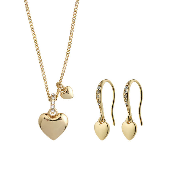 Picture of Pilgrim Gold-Plated Necklace  with Heart Pendants