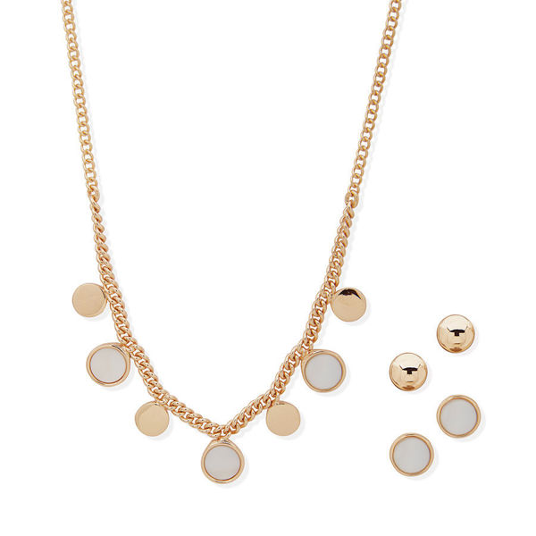 Picture of Anne Klein  Shaky Coin Necklace and Earring Set