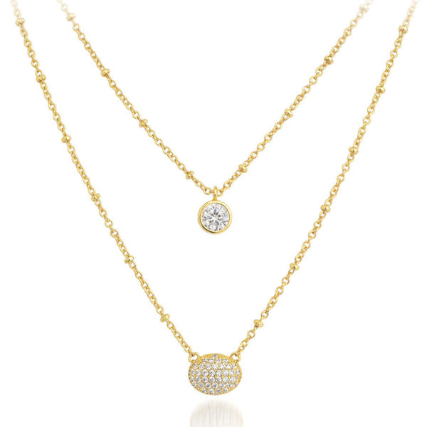 Picture of Piu by Pimente Bliss Earrings & Double Necklace Set